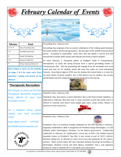 February Calendar of Events