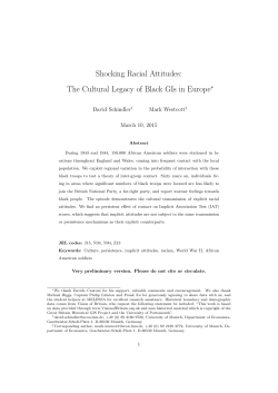 Shocking Racial Attitudes: The Cultural Legacy of Black GIs in Europe