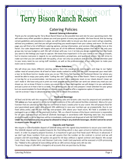 Catering Policies - Terry Bison Ranch