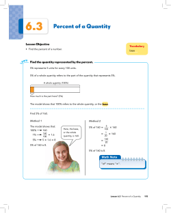 6.3 Percent of a Quantity