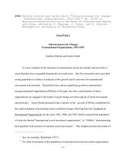 2002 Kathryn Sikkink and Jackie Smith."Infrastructures for Change