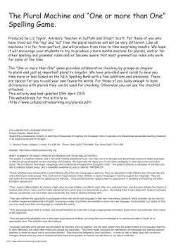 The Plural Machine and “One or more than One”