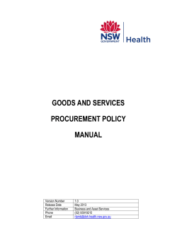 Goods and Services Procurement Policy Manual