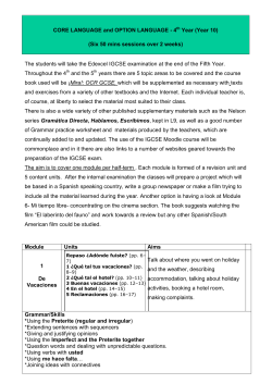 CORE LANGUAGE and OPTION LANGUAGE