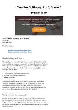 Claudius Soliloquy Act 3, Scene 3