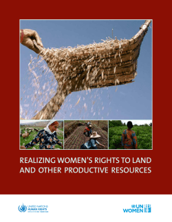Realizing Women`s Rights to Land and Other Productive Resources