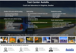 Crash testing - the Test Center Autoliv!