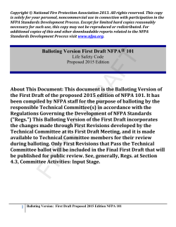 First Draft Proposed 2015 Edition NFPA 101
