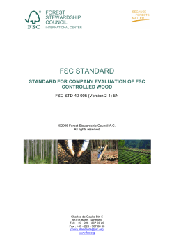 FSC-STD-40-005 V2-1 EN Company Evaluation of Controlled Wood