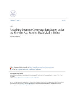 Redefining Interstate Commerce Jurisdiction under the Sherman Act