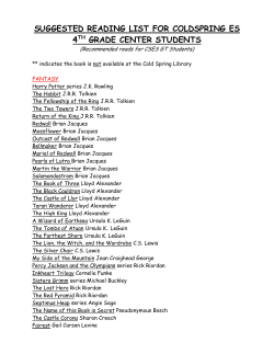4th Grade Center READING LIST
