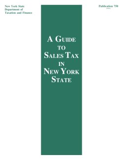 Pub 750: A Guide To sales Tax in New York State