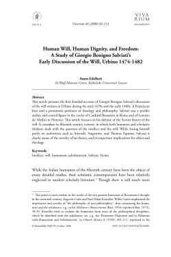 Human Will, Human Dignity, and Freedom