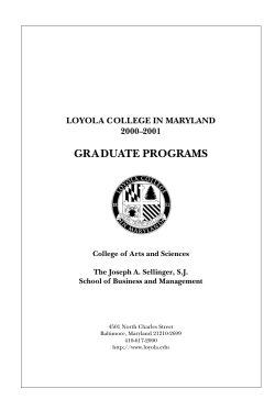 gra duate programs - Loyola University Maryland