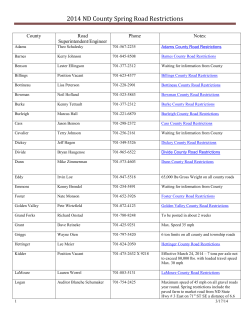 2014 ND County Spring Road Restrictions