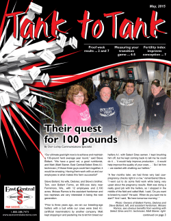 Tank to Tank, May 2015 - East Central Select Sires