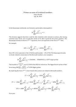 Primes as sums of irrational numbers