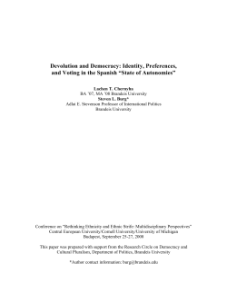 Devolution and Democracy