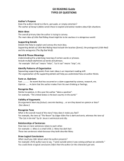 GK READING Guide TYPES OF QUESTIONS