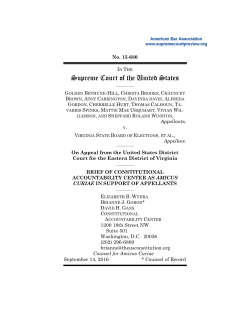 Golden Bethune-Hill, Et. Al. v. Virginia State Board of Elections, Et