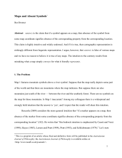 Maps and Absent Symbols 1