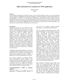High Tg Bromine-Free Laminates for PWB Applications