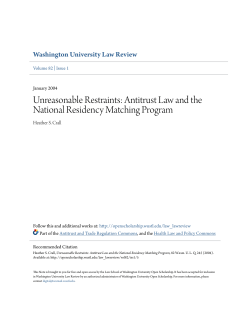 Antitrust Law and the National Residency Matching Program