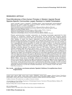 Fecal microbiomes of nonhuman primates in Western Uganda
