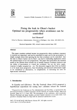 Fixing the leak in Okun`s bucket Optimal tax progressivity