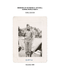 MEMOIRS OF RAYMOND E. KITCHELL DURING WORLD WAR II