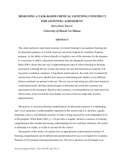 Designing a Task-Based Critical Listening Construct for Listening