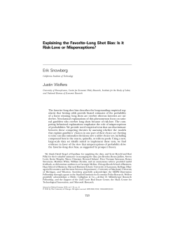 Explaining the Favorite&ndash;Long Shot Bias: Is it Risk