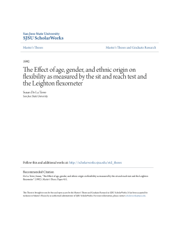 The Effect of age, gender, and ethnic origin on flexibility as