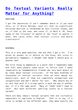 Do Textual Variants Really Matter for Anything?
