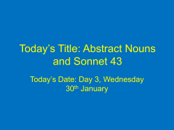 Abstract Nouns and Sonnet 43