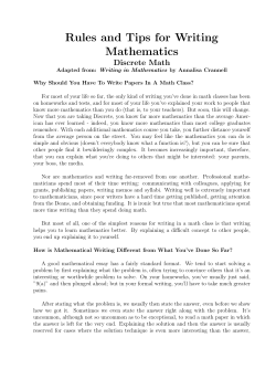 Rules and Tips for Writing Mathematics