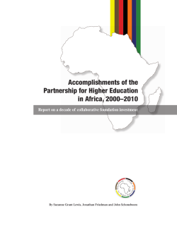 Accomplishments of the Partnership for Higher Education in Africa