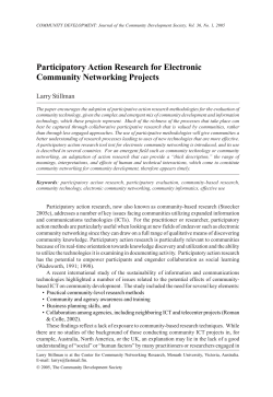 Participatory Action Research for Electronic Community Networking