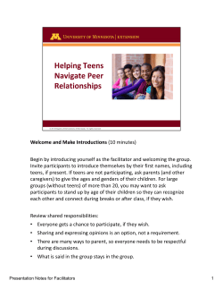 Presentation Notes for Facilitators