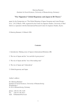 "Pax Nipponica? Global Hegemony and Japan in IR Theory"