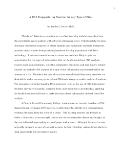 1 A DNA Fingerprinting Exercise for Any Type of Class by Sandra G