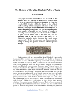The Rhetoric of Mortality: Elizabeth I`s Use of Death Luke