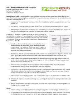 Five Characteristics of Biblical Discipline