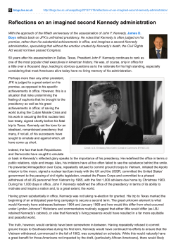 Reflections on an imagined second Kennedy administration
