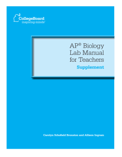 AP&reg; Biology Lab Manual for Teachers