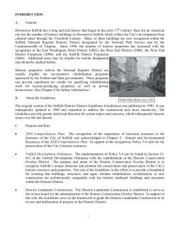 INTRODUCTION A. General Downtown Suffolk has a long and rich