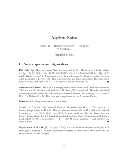 Algebra Notes - Harvard Math Department