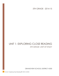 Grandview - Unit 1 Exploring Close Reading