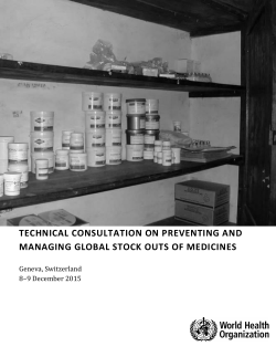 technical consultation on preventing and managing global stock