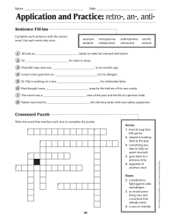 Application and Practice: retro-, an-, anti